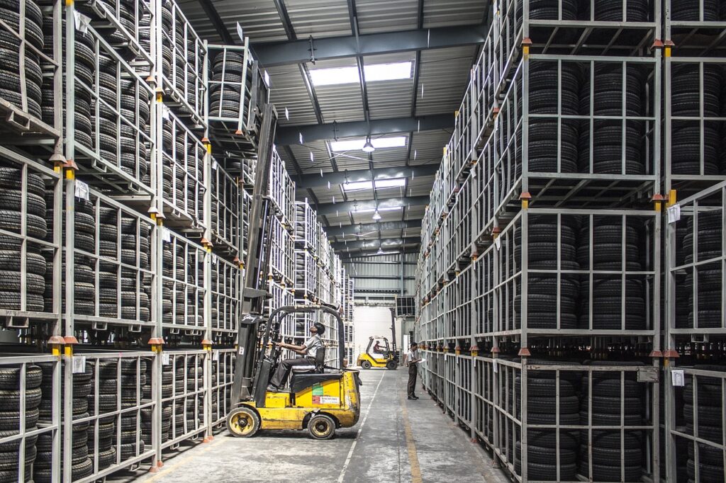 forklift, warehouse, machine